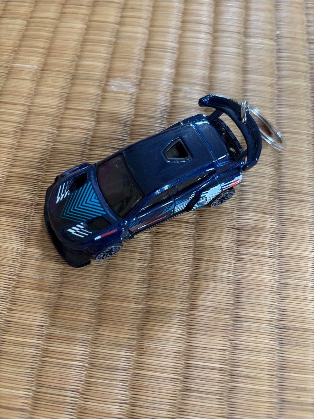 Blue Die-Cast Car Keychain